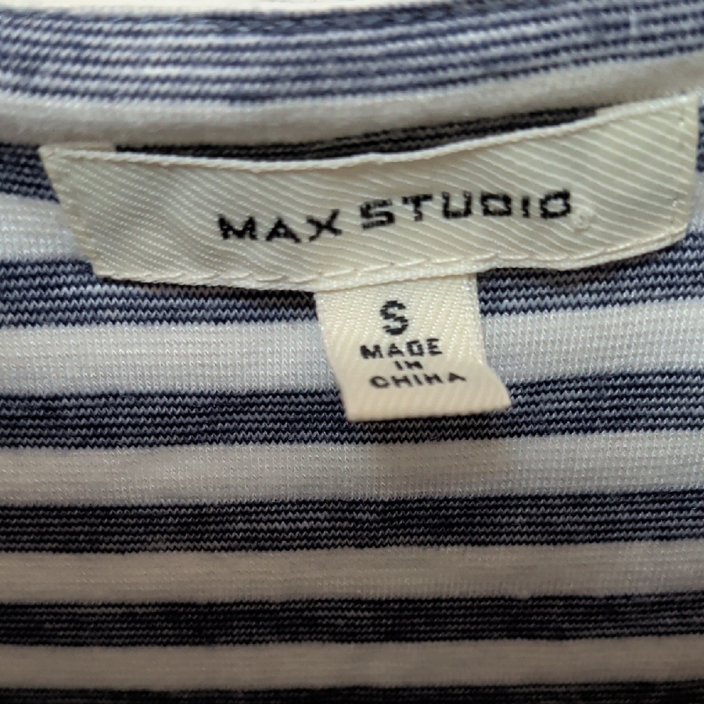 Max Studio Striped Ruffle Maxi Dress - Black & White - Picture 3 of 8